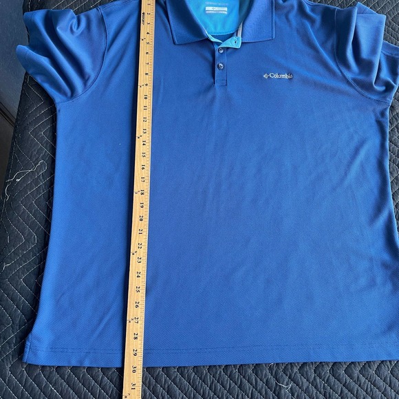 Columbia Polo Shirt Mens 2X XXL Blue Omni-wick Short Sleeve Pullover Golf - Picture 9 of 10